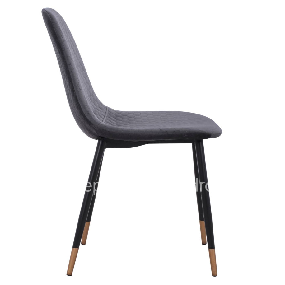 Chair Lucille HM8552.01 from Velvet Grey and metallic frame 45x56x81cm