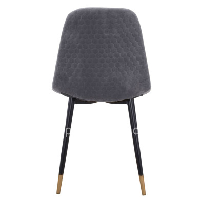 Chair Lucille HM8552.01 from Velvet Grey and metallic frame 45x56x81cm