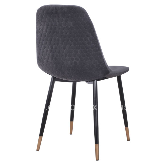 Chair Lucille HM8552.01 from Velvet Grey and metallic frame 45x56x81cm