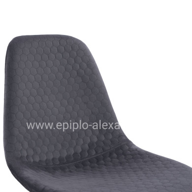 Chair Lucille HM8552.01 from Velvet Grey and metallic frame 45x56x81cm