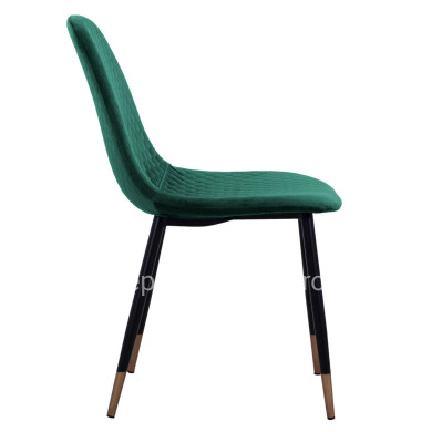 Chair Lucille HM8552.03 from Velvet Cyppress Green color with metallic frame 45x56x81cm