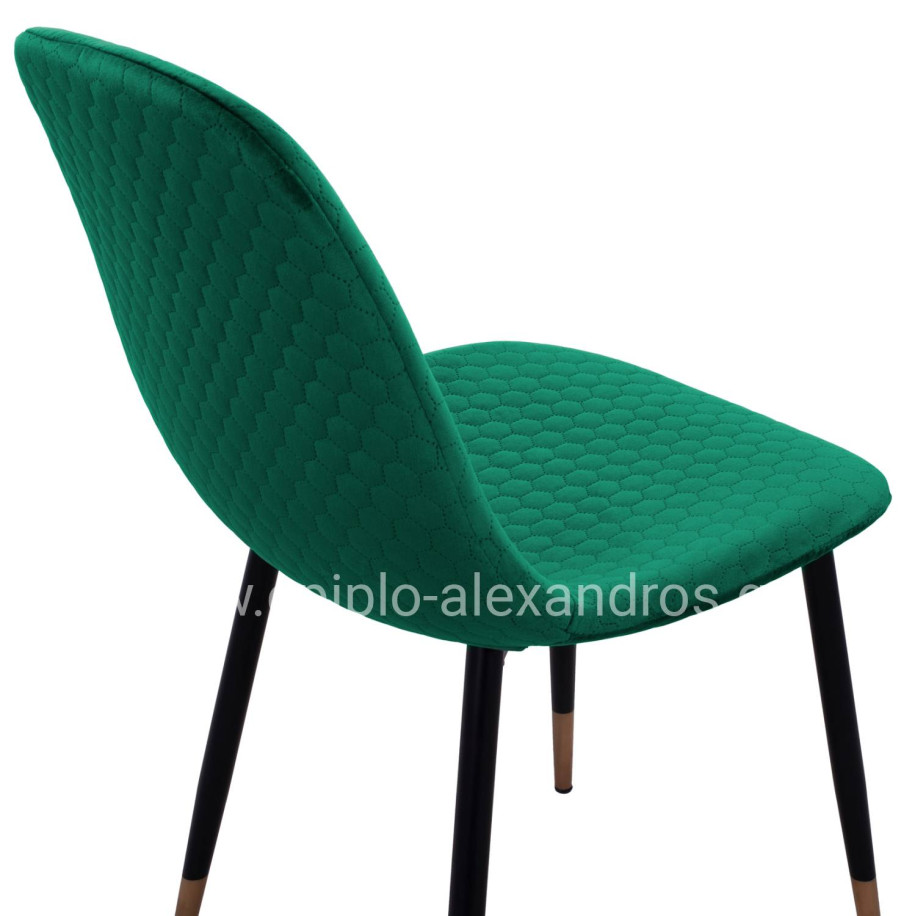 Chair Lucille HM8552.03 from Velvet Cyppress Green color with metallic frame 45x56x81cm