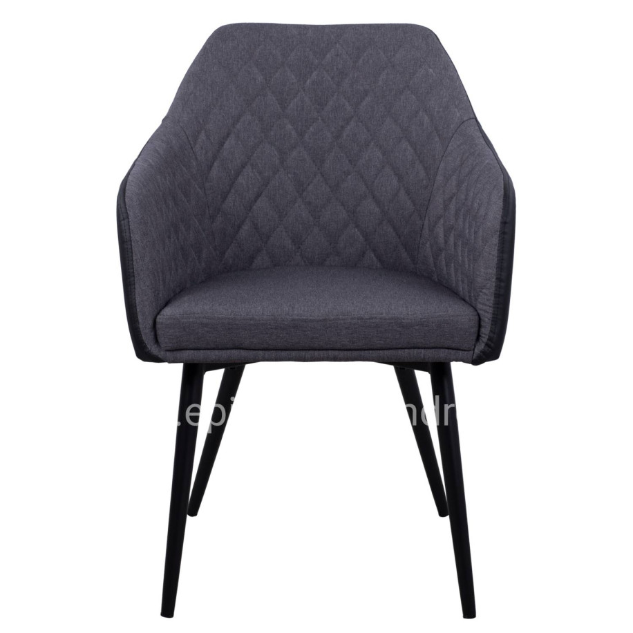 Armchair Charles HM8522.01 with fabric Dark Grey PU Black 57x63x83 cm