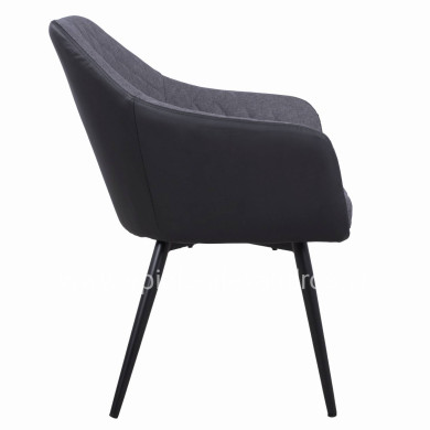 Armchair Charles HM8522.01 with fabric Dark Grey PU Black 57x63x83 cm