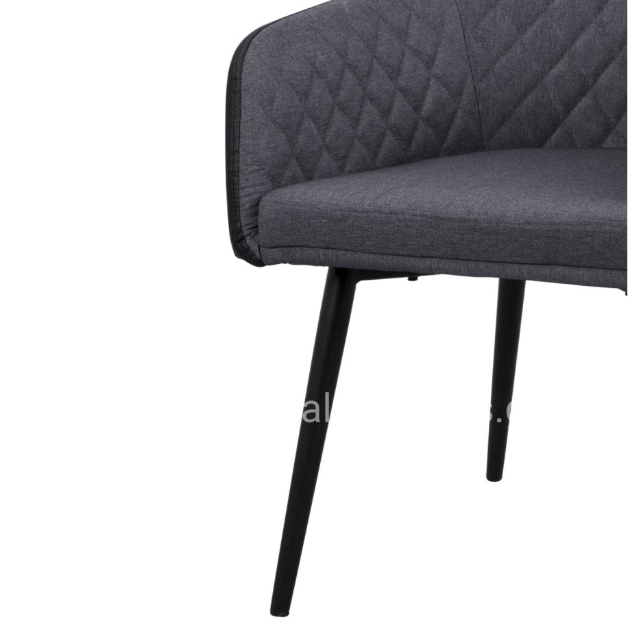 Armchair Charles HM8522.01 with fabric Dark Grey PU Black 57x63x83 cm