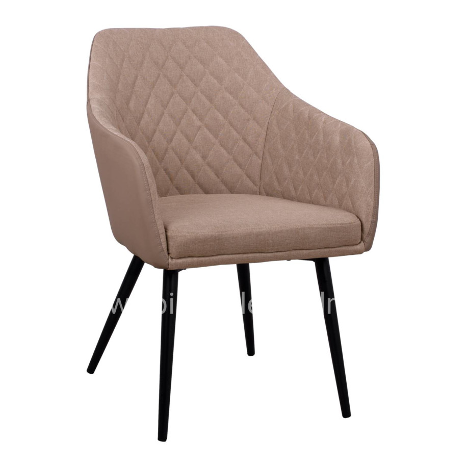 Armchair Charles HM8522.07 with fabric Beige & PU Beige 57x63x83 cm