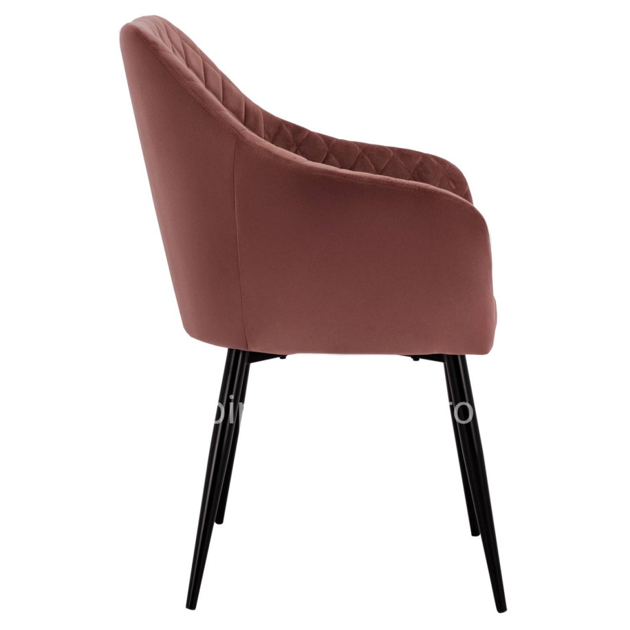 ARMCHAIR CHARLES FB98522.02 WITH VELVET DUSTY PINK 52x60x89Y cm.