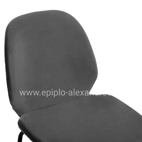 ΣΚΑΜΠΟ ΜΕΣΑΙΟΥ ΥΨΟΥΣ NORA HM8524.01 ΒΕΛΟΥΔΟ ΓΚΡΙ & ΜΑΥΡΟ ΜΕΤΑΛΛΙΚΟ ΣΚΕΛΕΤΟ 48x61x103Υ εκ.