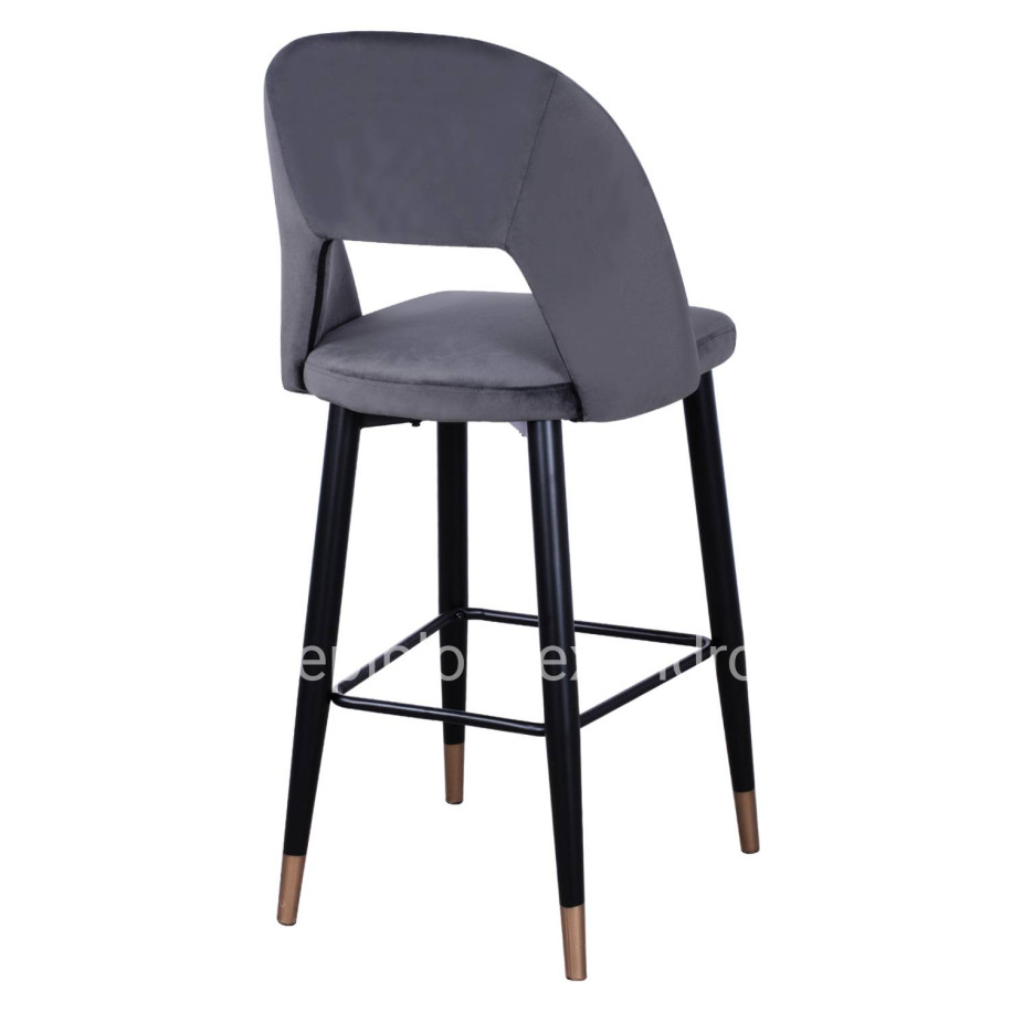 Bar Stool Harper HM8526.01 Velvet Grey with Metallic Frame 50Χ51Χ111cm