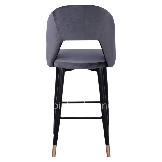 Bar Stool Harper HM8526.01 Velvet Grey with Metallic Frame 50Χ51Χ111cm