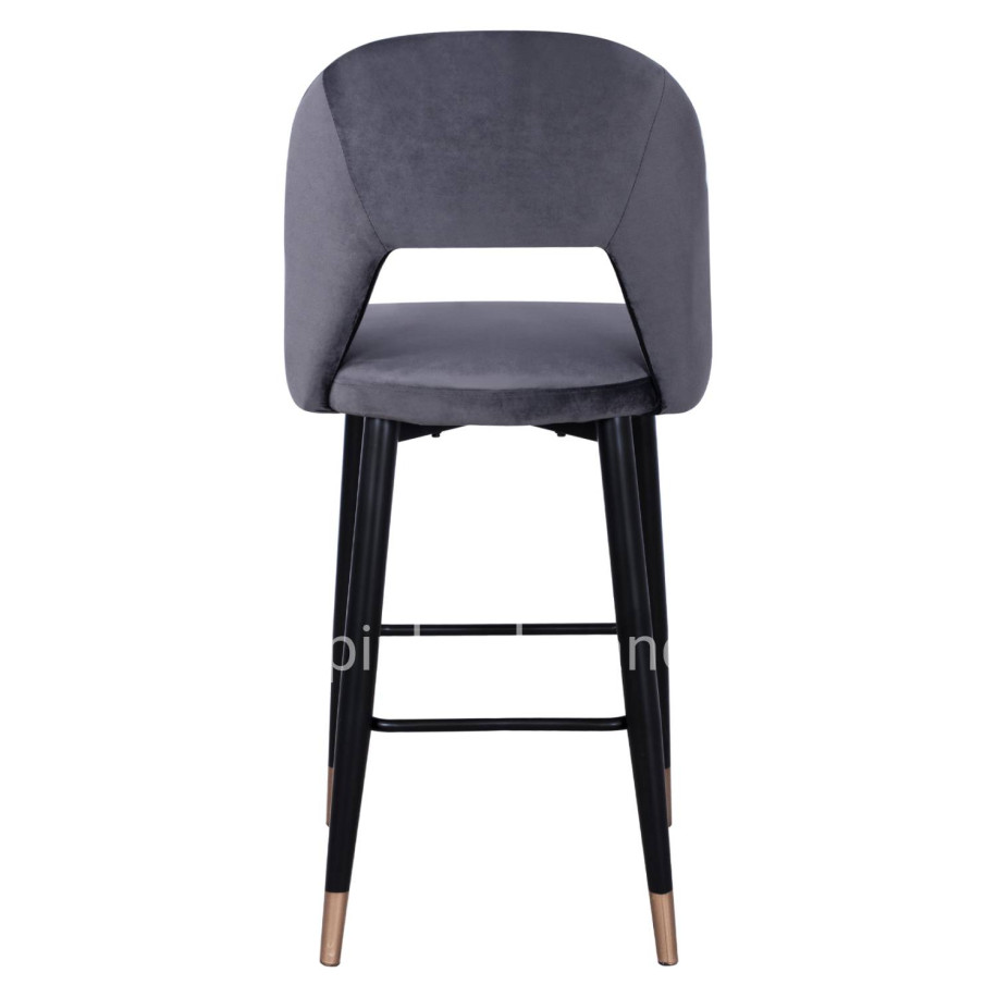 Bar Stool Harper HM8526.01 Velvet Grey with Metallic Frame 50Χ51Χ111cm