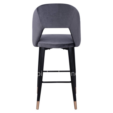 Bar Stool Harper HM8526.01 Velvet Grey with Metallic Frame 50Χ51Χ111cm