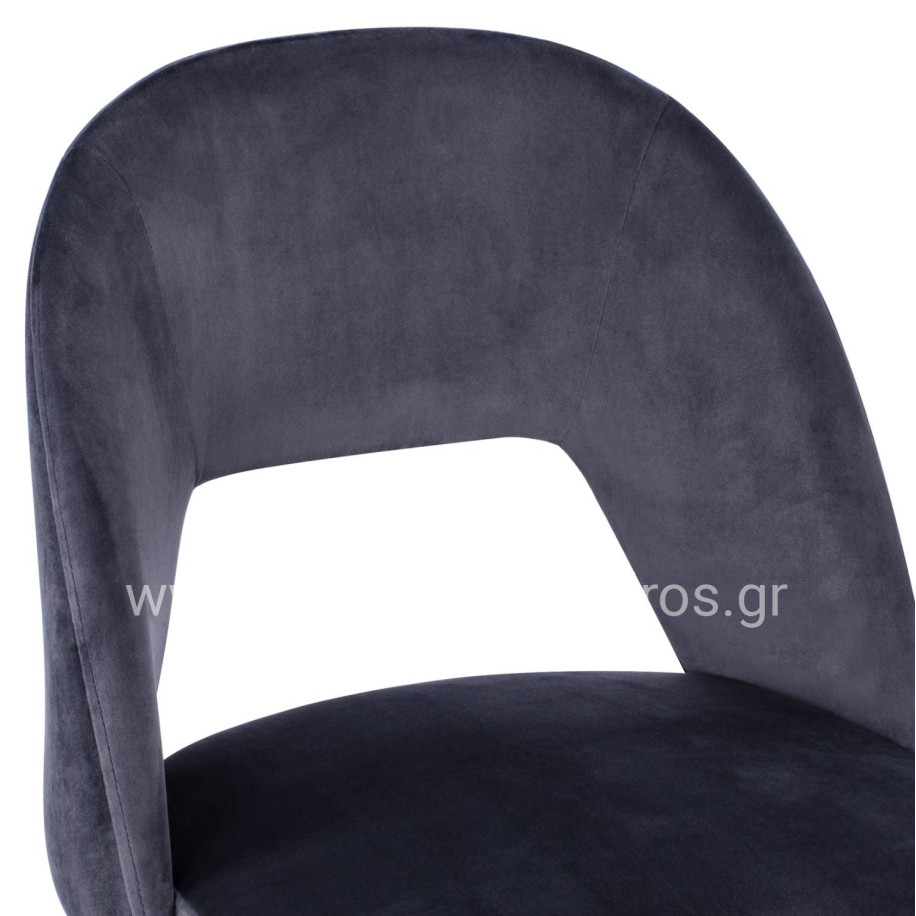 Bar Stool Harper HM8526.01 Velvet Grey with Metallic Frame 50Χ51Χ111cm