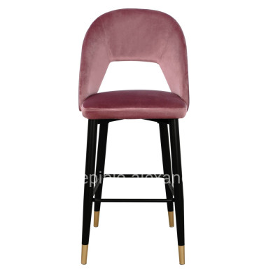 Bar Stool Harper HM8526.02 Velvet Rotten Apple with metallic Frame 50Χ51Χ111cm