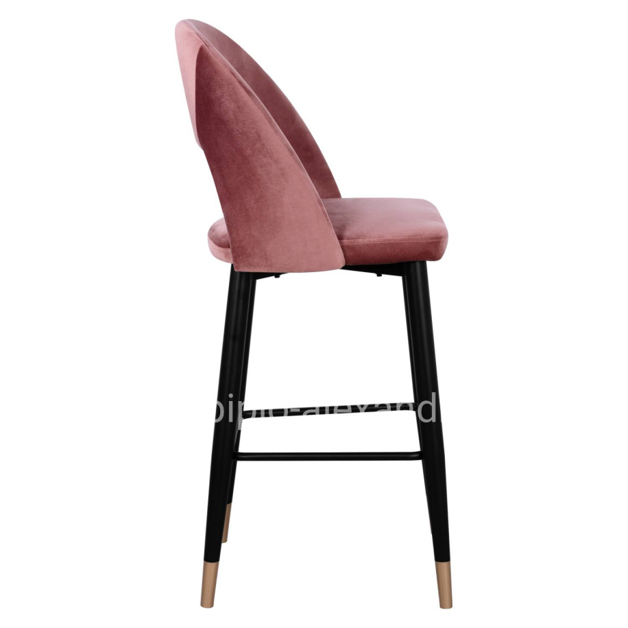 Bar Stool Harper HM8526.02 Velvet Rotten Apple with metallic Frame 50Χ51Χ111cm