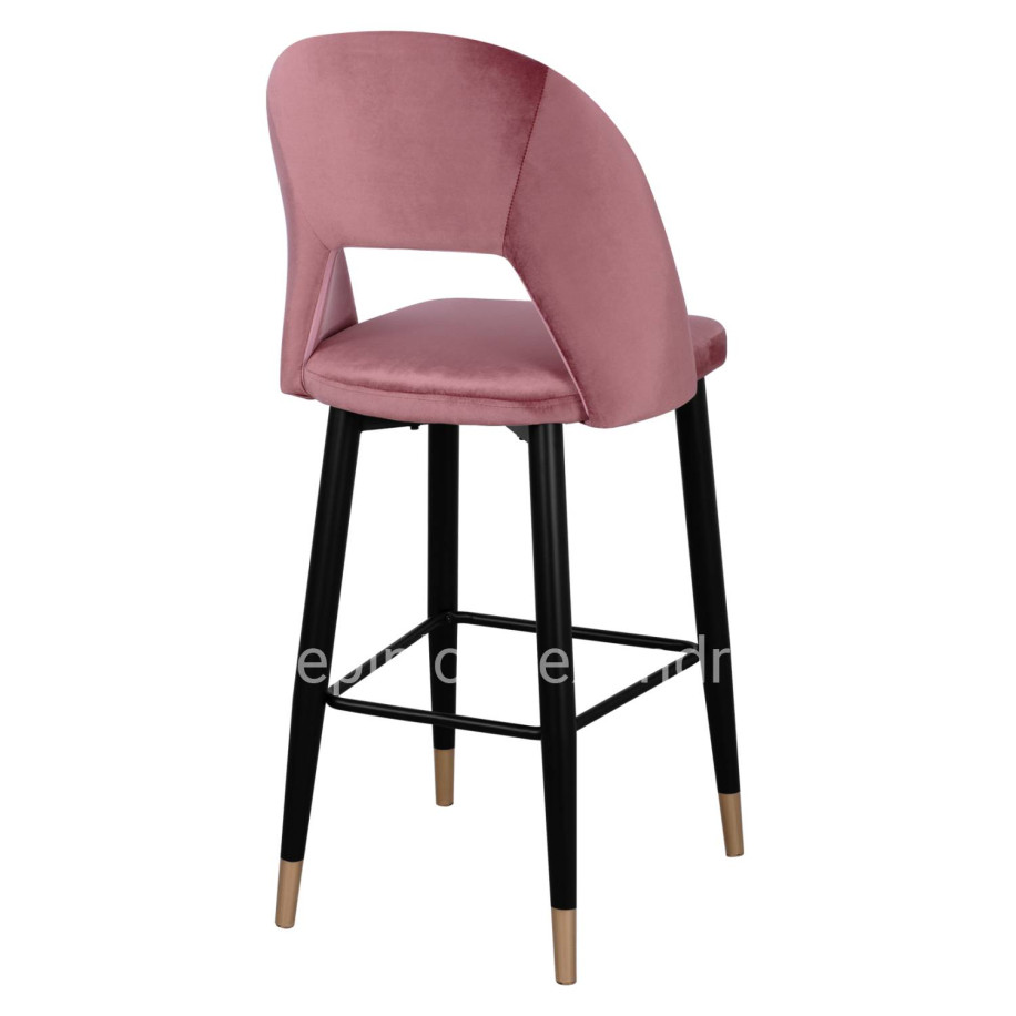 Bar Stool Harper HM8526.02 Velvet Rotten Apple with metallic Frame 50Χ51Χ111cm