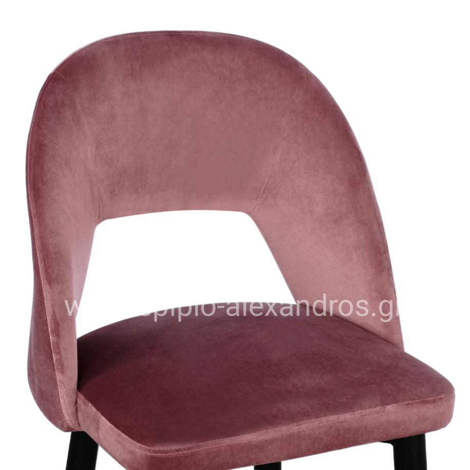 Bar Stool Harper HM8526.02 Velvet Rotten Apple with metallic Frame 50Χ51Χ111cm