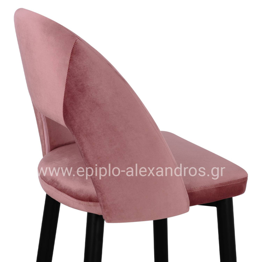 Bar Stool Harper HM8526.02 Velvet Rotten Apple with metallic Frame 50Χ51Χ111cm