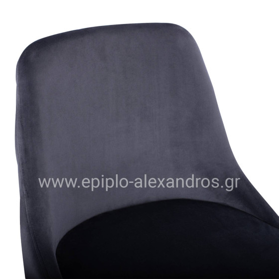 Bar Stool SERENITY HM8519.01 from velvet grey with metallic frame 51x57x110cm