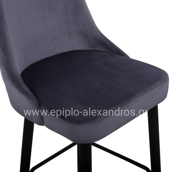 ΣΚΑΜΠΟ ΜΠΑΡ SERENITY HM8519.01 ΑΠΟ ΒΕΛΟΥΔΟ ΓΚΡΙ ΜΕ ΜΕΤΑΛΛΙΚΟ ΣΚΕΛΕΤΟ 51Χ57Χ110Υ εκ.