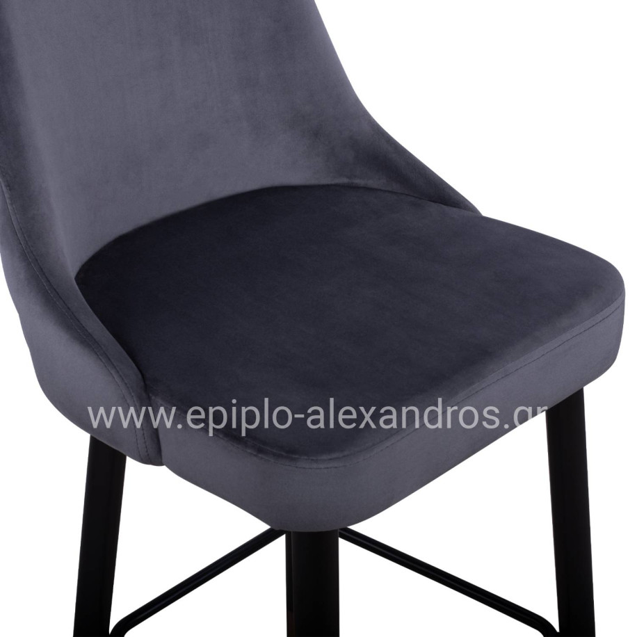 ΣΚΑΜΠΟ ΜΠΑΡ SERENITY HM8519.01 ΑΠΟ ΒΕΛΟΥΔΟ ΓΚΡΙ ΜΕ ΜΕΤΑΛΛΙΚΟ ΣΚΕΛΕΤΟ 51Χ57Χ110Υ εκ.