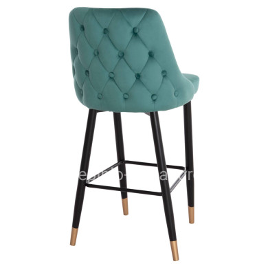 Bar Stool SERENITY HM8519.03 Velvet Cypress Green Color and metallic frame 51x57x110cm