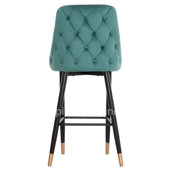 Bar Stool SERENITY HM8519.03 Velvet Cypress Green Color and metallic frame 51x57x110cm