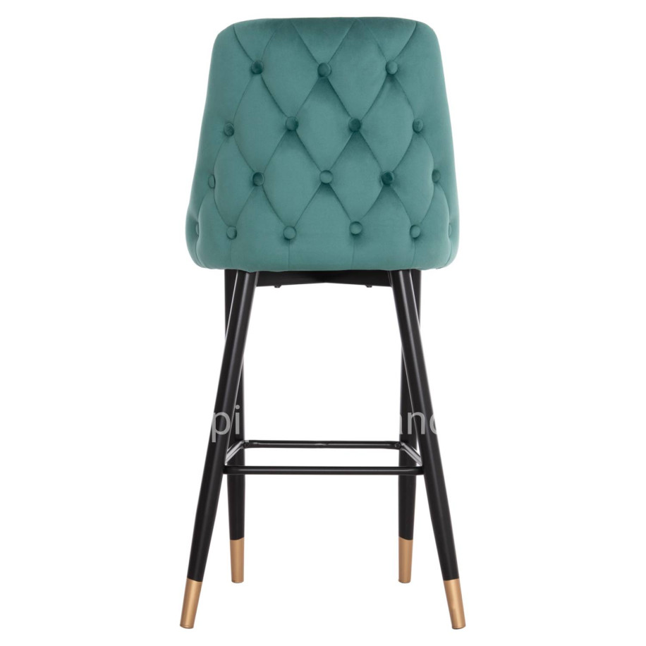 Bar Stool SERENITY HM8519.03 Velvet Cypress Green Color and metallic frame 51x57x110cm