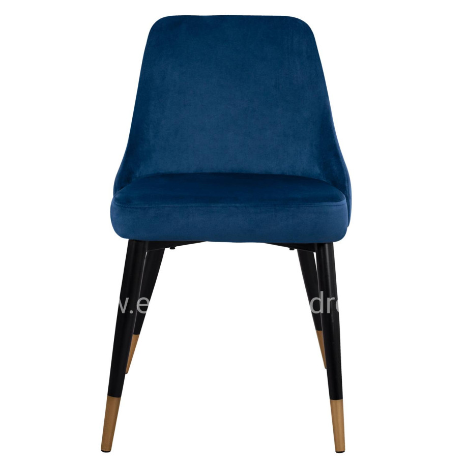 Chair Serentiy HM8527.08 from velvet Blue with metallic frame 51x58x83cm