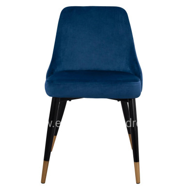Chair Serentiy HM8527.08 from velvet Blue with metallic frame 51x58x83cm