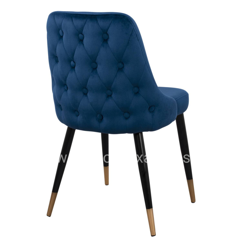 Chair Serentiy HM8527.08 from velvet Blue with metallic frame 51x58x83cm