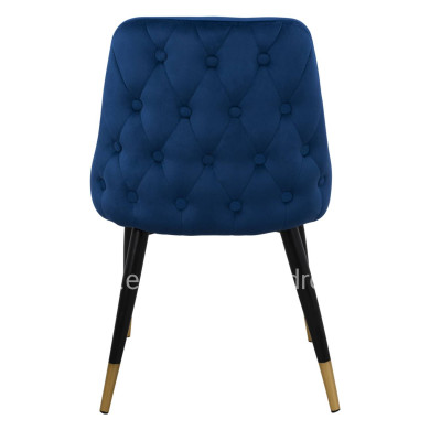 Chair Serentiy HM8527.08 from velvet Blue with metallic frame 51x58x83cm