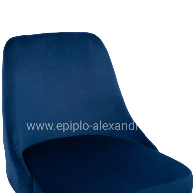Chair Serentiy HM8527.08 from velvet Blue with metallic frame 51x58x83cm