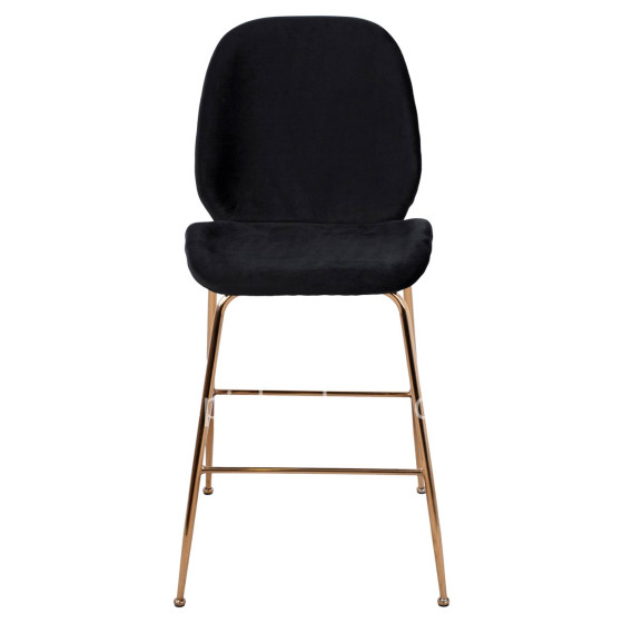 Bar Stool Nora Black Velvet & Gold Metallic Frame HM8524.04 48x61x103 cm