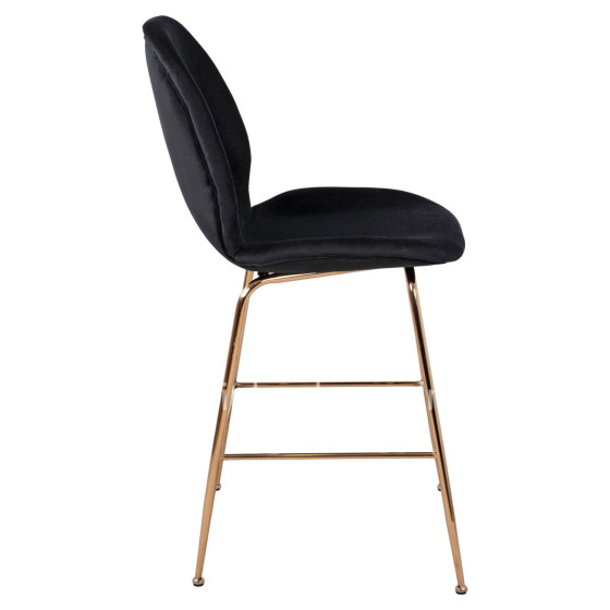 Bar Stool Nora Black Velvet & Gold Metallic Frame HM8524.04 48x61x103 cm