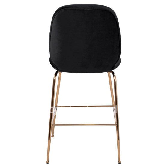 Bar Stool Nora Black Velvet & Gold Metallic Frame HM8524.04 48x61x103 cm