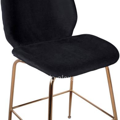 ΣΚΑΜΠΟ ΜΕΣΑΙΟΥ ΥΨΟΥΣ NORA HM8524.04 ΒΕΛΟΥΔΟ ΜΑΥΡΟ & ΧΡΥΣΟ ΜΕΤΑΛΛΙΚΟ ΣΚΕΛΕΤΟ 48x61x103Υ εκ.