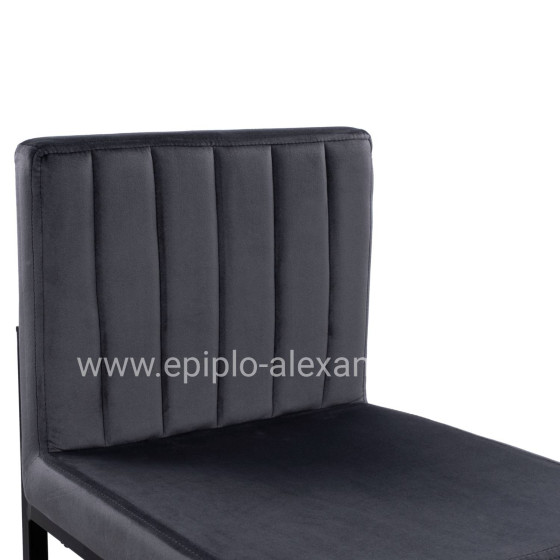 ΣΚΑΜΠΟ ΜΕΣΑΙΟΥ ΥΨΟΥΣ PIPER ΒΕΛΟΥΔΟ ΓΚΡΙ & ΜΑΥΡΟ ΜΕΤΑΛΛΙΚΟ ΣΚΕΛΕΤΟ HM8525.01 40x49x96Υ εκ.