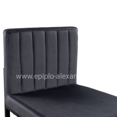 Bar Stool Piper Velvet Grey & Black Metallic Frame HM8525.01 40x49x96 cm