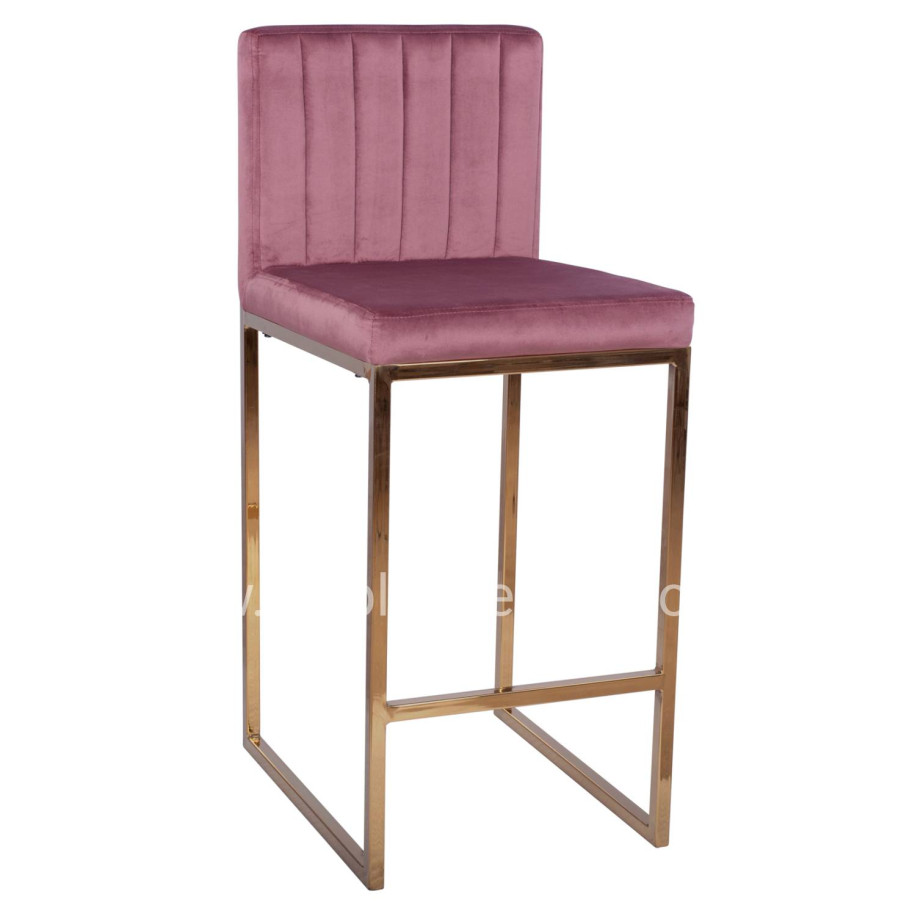 Bar Stool Piper Velvet Rotten Apple & Gold Metallic Frame HM8525.02 40x49x96 cm
