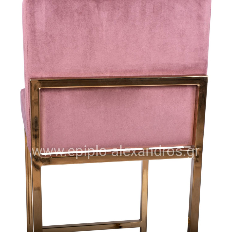 Bar Stool Piper Velvet Rotten Apple & Gold Metallic Frame HM8525.02 40x49x96 cm