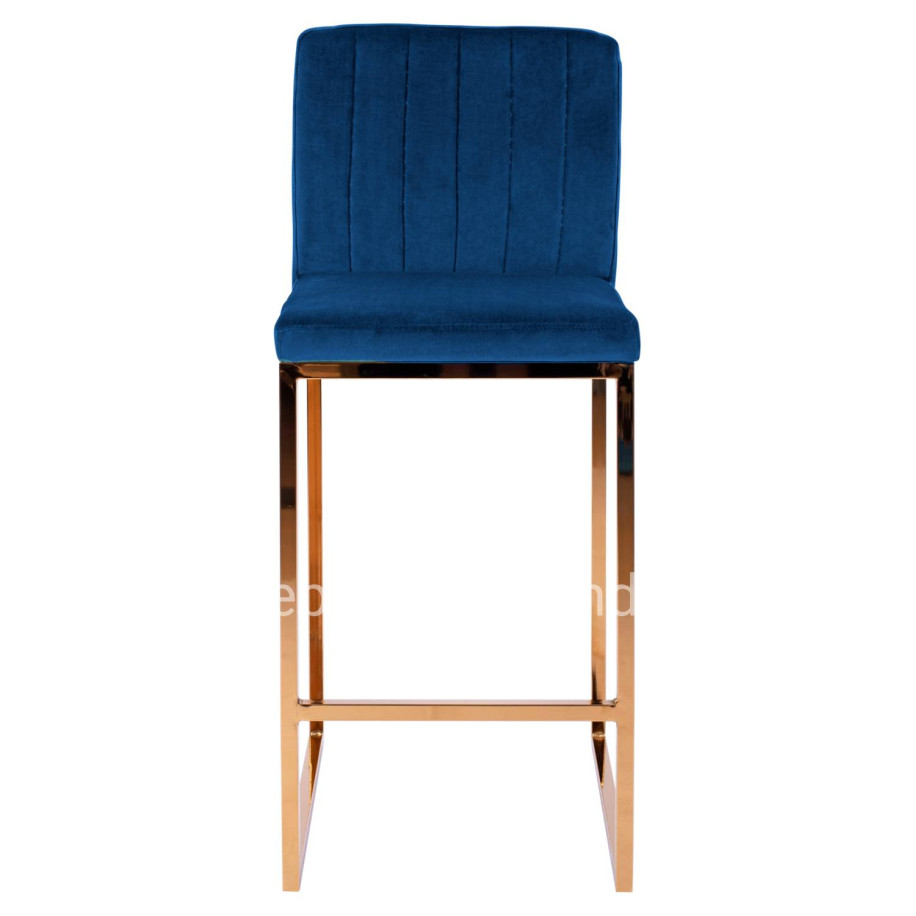 Bar Stool Piper Velvet Blue & Gold Metallic Frame HM8525.08 40x49x96cm