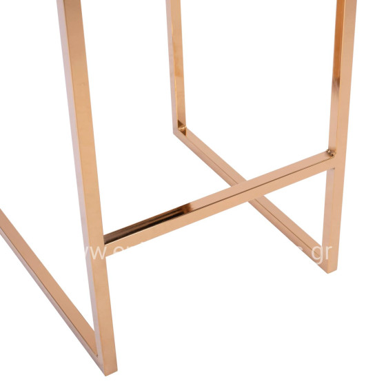 ΣΚΑΜΠΟ ΜΕΣΑΙΟΥ ΥΨΟΥΣ PIPER ΒΕΛΟΥΔΟ ΜΠΛΕ & ΧΡΥΣΟ ΜΕΤΑΛΛΙΚΟ ΣΚΕΛΕΤΟ HM8525.08 40x49x96Υ εκ.