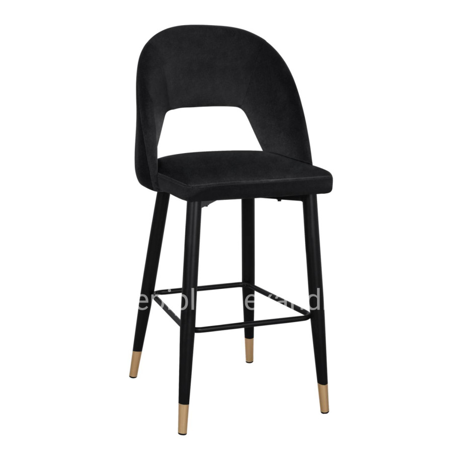 Bar Stool Harper HM8526.04 Velvet Black with metallic frame 50Χ51Χ111cm