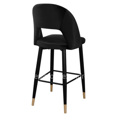 Bar Stool Harper HM8526.04 Velvet Black with metallic frame 50Χ51Χ111cm