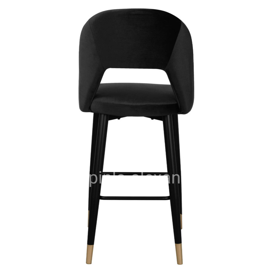 Bar Stool Harper HM8526.04 Velvet Black with metallic frame 50Χ51Χ111cm