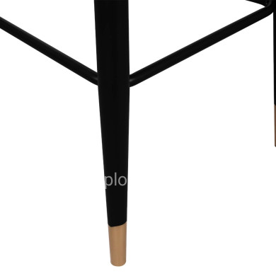 Bar Stool Harper HM8526.04 Velvet Black with metallic frame 50Χ51Χ111cm