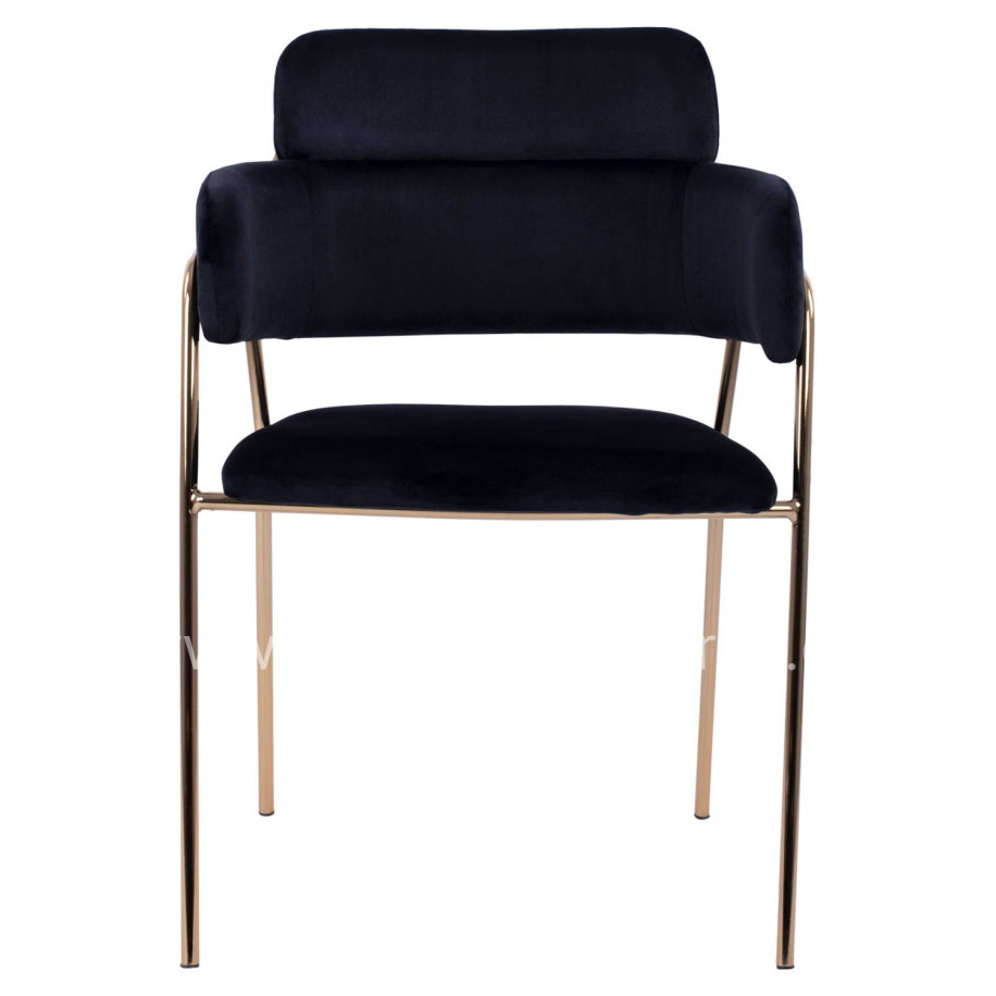 Armchair Kelso HM8521.04 Velvet Black & Gold Leg 52,5x52x80 cm
