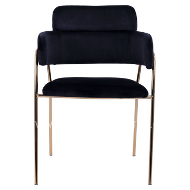 Armchair Kelso HM8521.04 Velvet Black & Gold Leg 52,5x52x80 cm