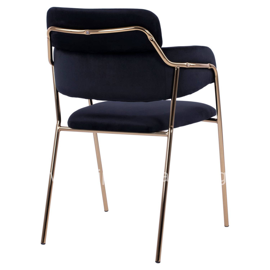 Armchair Kelso HM8521.04 Velvet Black & Gold Leg 52,5x52x80 cm